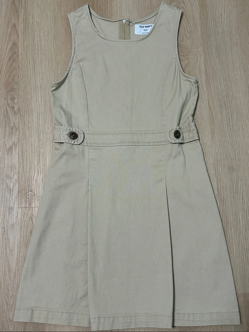 Old Navy Girls Tan Sleeveless A-Line School Dress Uniform -Jumper Size L 10-12